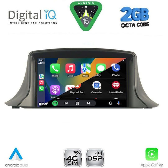 Digital IQ Ηχοσύστημα Αυτοκινήτου για Renault Megane 2009-2015 (Bluetooth/USB/WiFi/GPS/Apple-Carplay/Android-Auto) με Οθόνη Αφής 7"