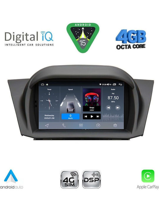 Digital IQ Car Audio System for Ford Fiesta 2008-2017 (Bluetooth/USB/WiFi/GPS/Apple CarPlay/Android Auto) with 7" Touch Screen