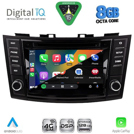 Digital IQ Car Audio System for Suzuki Swift 2011-2016 Bluetooth USB WiFi GPS Apple CarPlay Android Auto