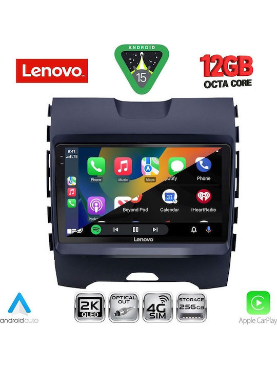 Lenovo Car Audio System for Ford Edge 2015-2023 Bluetooth USB WiFi GPS Apple CarPlay Android Auto with 9" Touch Screen