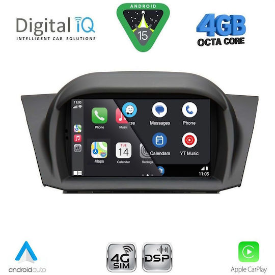 Digital IQ Ηχοσύστημα Αυτοκινήτου για Ford Fiesta 2008-2017 (Bluetooth/USB/WiFi/GPS/Apple-Carplay/Android-Auto) με Οθόνη Αφής 7"