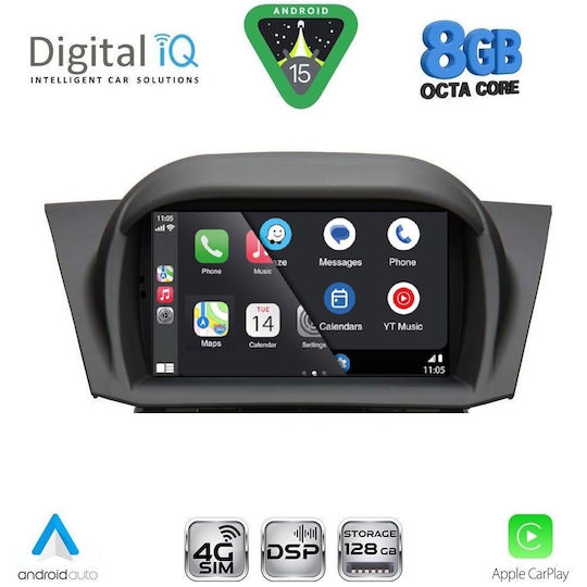 Digital IQ Ηχοσύστημα Αυτοκινήτου για Ford Fiesta 2008-2017 (Bluetooth/USB/WiFi/GPS/Apple-Carplay/Android-Auto) με Οθόνη Αφής 7"