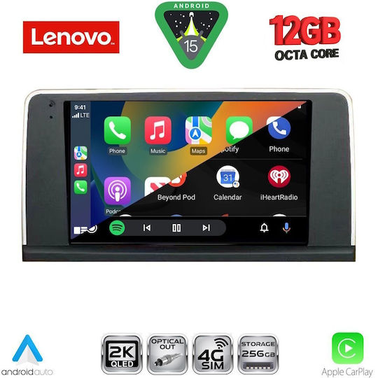 Lenovo Ηχοσύστημα Αυτοκινήτου για BMW X5 (E70) / X6 (E71) 2006-2009 (Bluetooth/USB/WiFi/GPS/Apple-Carplay/Android-Auto) με Οθόνη Αφής 9"