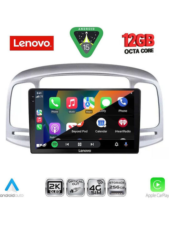 Lenovo Car Audio System for Hyundai Accent 2005-2012 Bluetooth USB WiFi GPS Apple CarPlay Android Auto with 9" Touch Screen