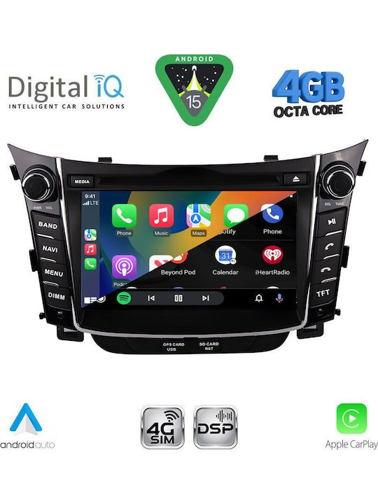 Digital IQ Car Audio System for Hyundai i30 2012-2017 Bluetooth USB WiFi GPS Apple CarPlay Android Auto