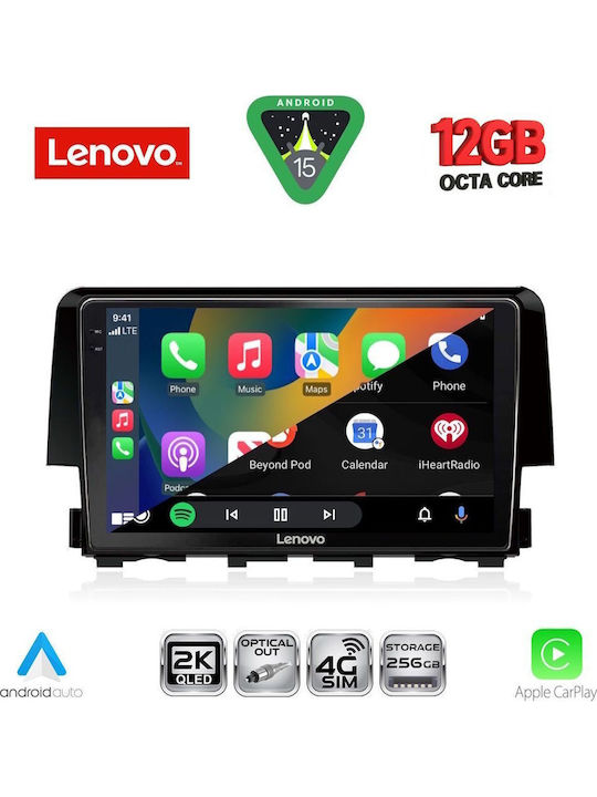 Lenovo Lenovo Auto-Audiosystem für Honda Civic 2016-2021 mit Touchscreen 9" Bluetooth USB WiFi GPS Apple CarPlay Android Auto