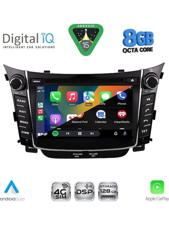 Digital IQ Car Audio System for Hyundai i30 2012-2017 Bluetooth USB WiFi GPS Apple CarPlay Android Auto