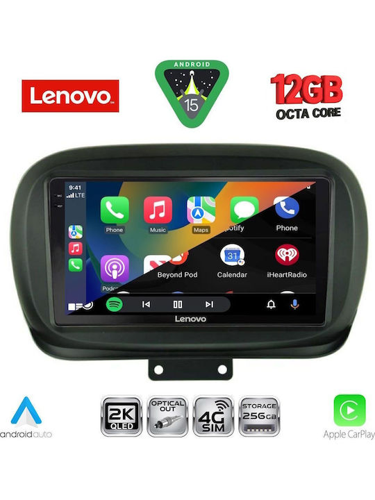 Lenovo Car Audio System for Fiat 500X 2014 (Bluetooth/USB/WiFi/GPS/Apple CarPlay/Android Auto) with 9" Touch Screen