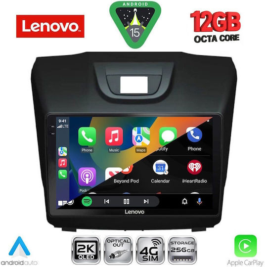 Lenovo Car Audio System Isuzu D-Max 2012-2020 Bluetooth USB WiFi GPS Apple CarPlay Android Auto with 9" Touch Screen