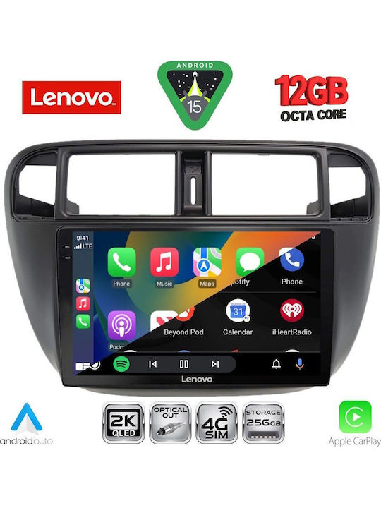 Lenovo Car Audio System for Honda Civic 1995-2001 with A/C Bluetooth USB WiFi GPS Apple CarPlay Android Auto with 9" Touch Screen