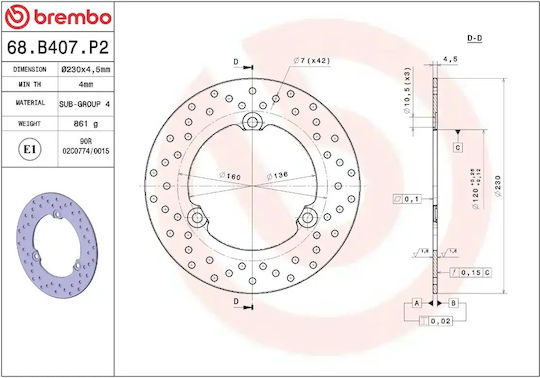 Brembo Disc de Frână
