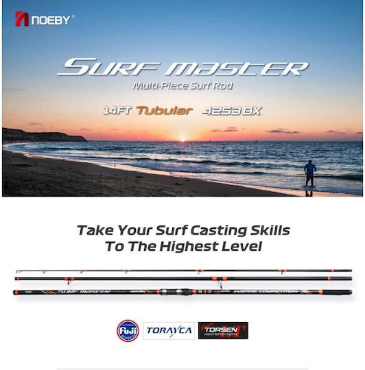 Surf Casting Set Rod Noeby Surf Master Tubular 4.25m C.w 100 250g Toray Japan Carbon Fuji Guides Reel Noeby Infinite Power 8000 Max Drag 20kg