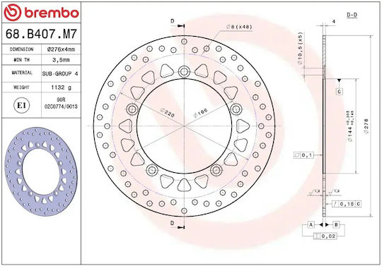 Brembo Brembo Motorrad Bremsscheibe