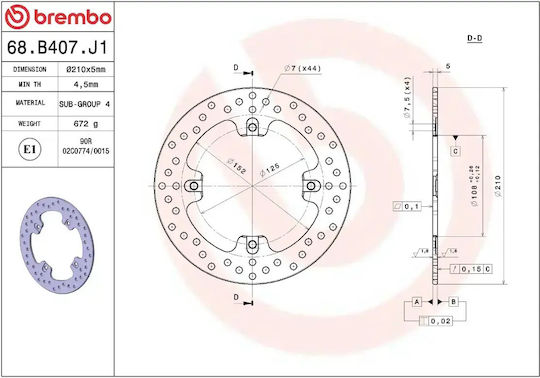Brembo Brembo Motorrad Bremsscheibe