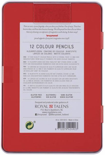 Coloured Pencil 12pcs Metal Case Bruynzeel