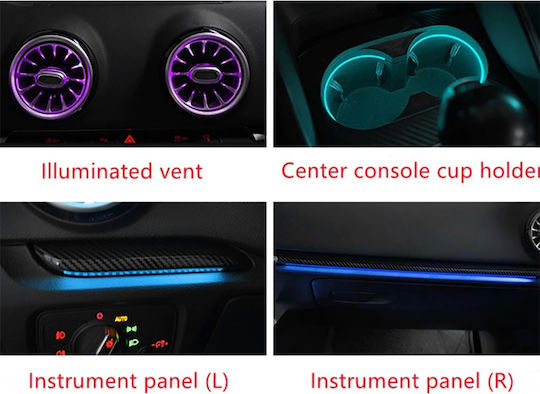 Diq Ambient Audi A3 8v Dyn Digital Iq Dynamic Ambient Light Audi A3 Mod 2013-2021 25 Lights Airvent