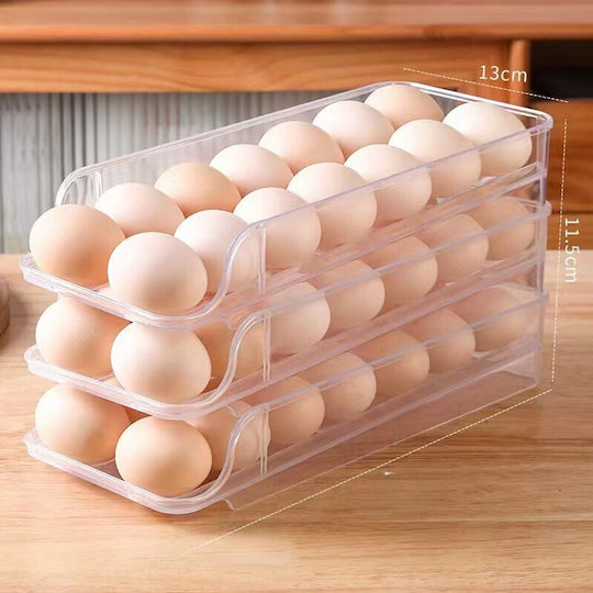 Eierfächer Kühlschrank-Organisatoren Für 24 Eier 30x5x13.5cm