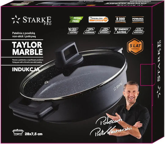 Starke Pro Tigaie Sauté din Aluminiu cu Capac cu Acoperire Antiaderentă 28cm