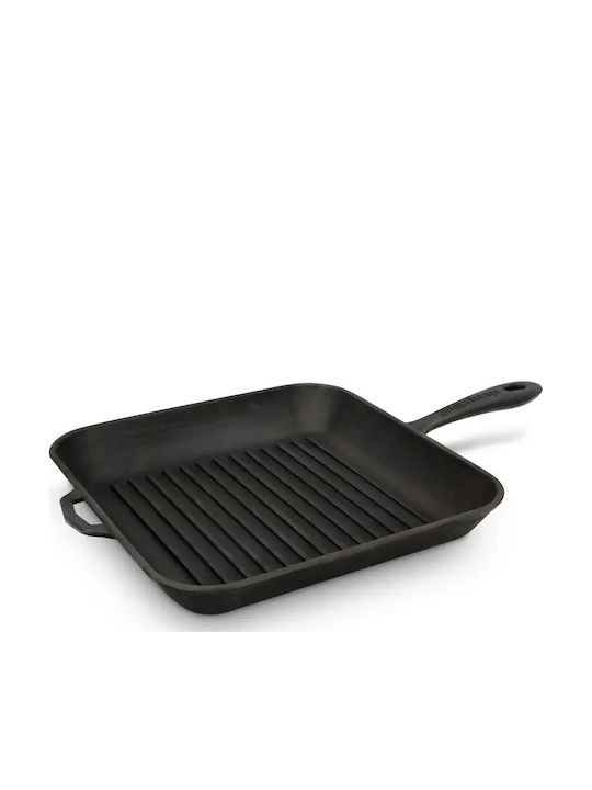 Maysternya Cast Iron Grill Pan with Lid with Non-Stick Coating 28cm