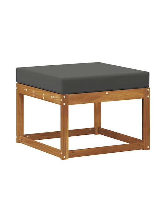 Wooden Cube Garden Stool with Cushion Natural 59x59x37cm