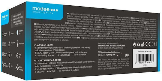 Modee Lighting Waterproof Solar LED Flood Light Cold White with Motion Sensor and Photocell IP44