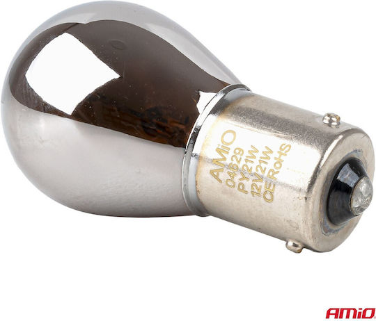 AMiO Λάμπες Αυτοκινήτου PY21W-BAU15s Αλογόνου Λευκό 12V 21W 2τμχ