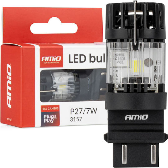 AMiO Car Lamp P27/7W Canbus LED 6500K Cold White 12V 66W