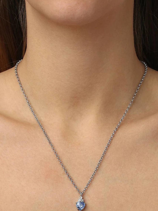 Dyrberg/Kern Necklace with Heart Design in Blue Steel