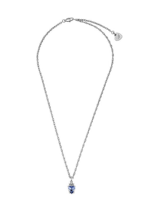 Dyrberg/Kern Necklace with Heart Design in Blue Steel