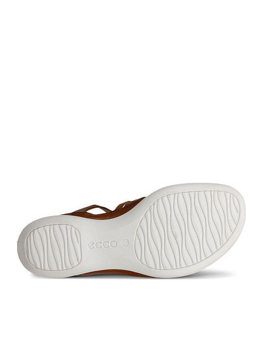 Leder Flache Sandalen für Damen Braun