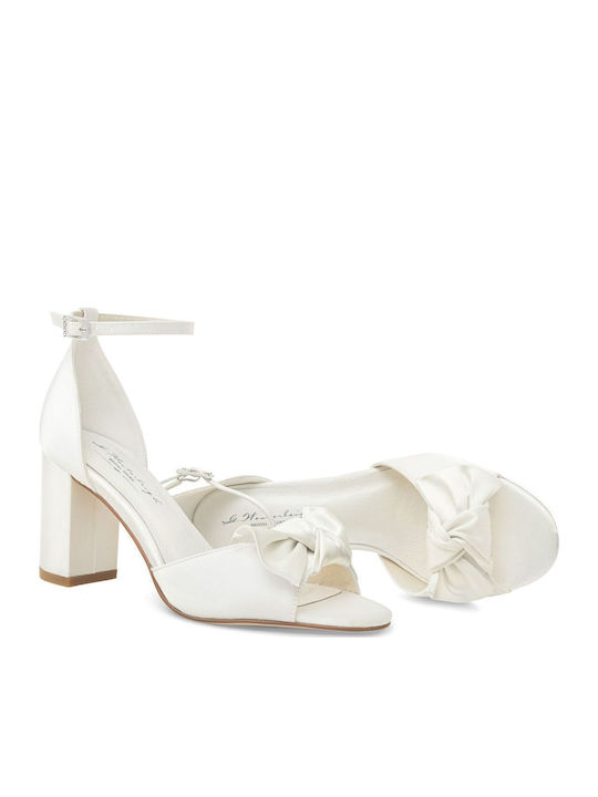 Damen Sandalen Weiß Stoff