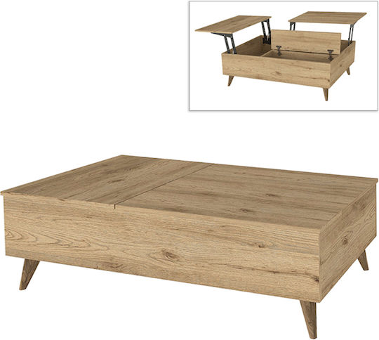 Central Coffee Table roy with Lifting Mechanism Sepet Oak