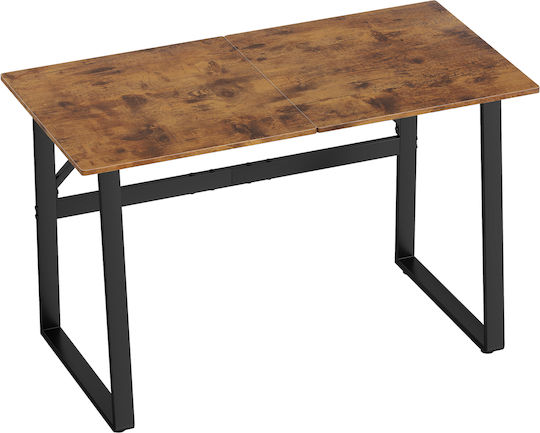 Γραφείο 120x60x76εκ. Μαύρο Και Καφέ