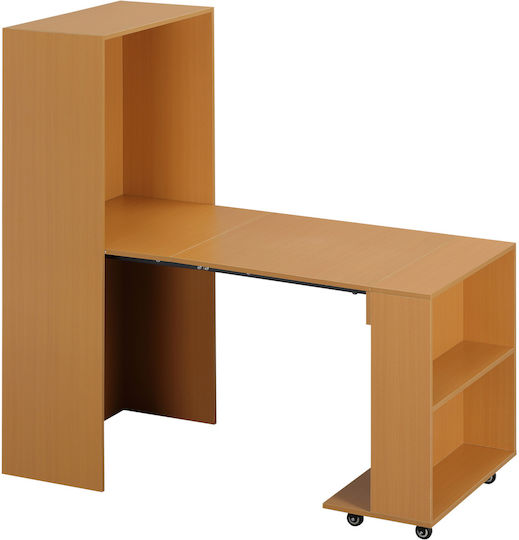 Γραφείο με Βιβλιοθήκη 144x75x144.5εκ. Μπεζ