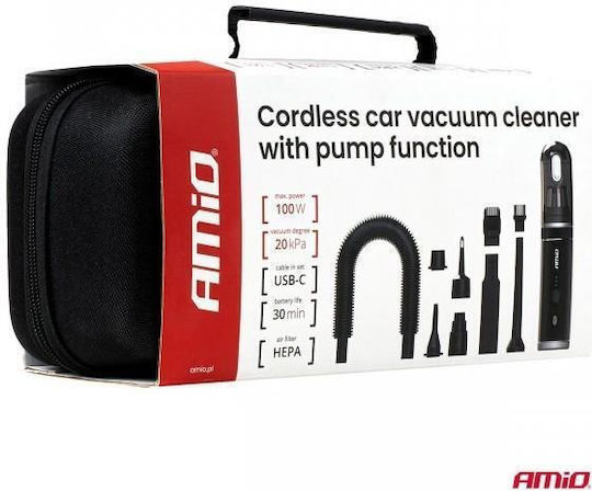 AMiO Car Handheld Vacuum for Dry Vacuuming with 100W Power Rechargeable 12V