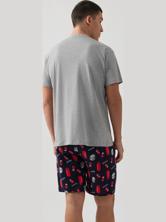 Minerva Summer Men's Cotton Pyjamas Grey Mel