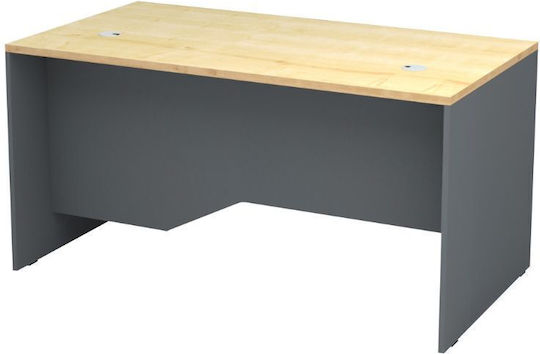 Επαγγελματικό Γραφείο Venturo με Βιβλιοθήκη 150x80x75εκ. Ανθρακί - Φυσικό Οξιάς