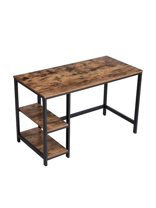 Desk Wooden Brown with Metal Legs 120x60x75cm