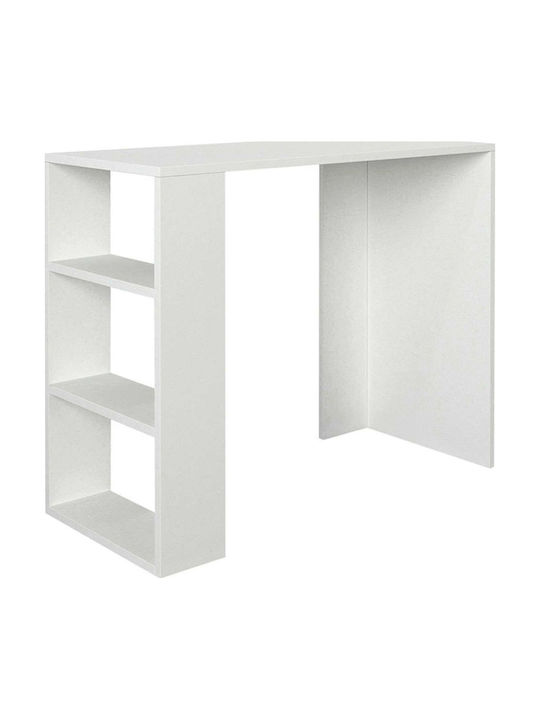 Desk Netenia Wooden with Bookshelf White 90x40x74cm