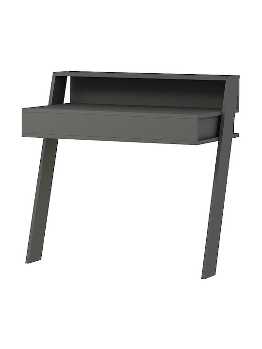 Secretary Desk Cowork Wooden Charcoal 94x50x91cm