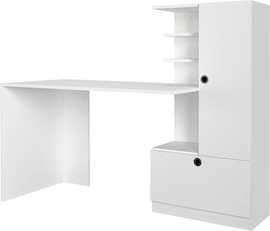 Γραφείο Merino με Βιβλιοθήκη 149.5x61.8x120εκ. Λευκό