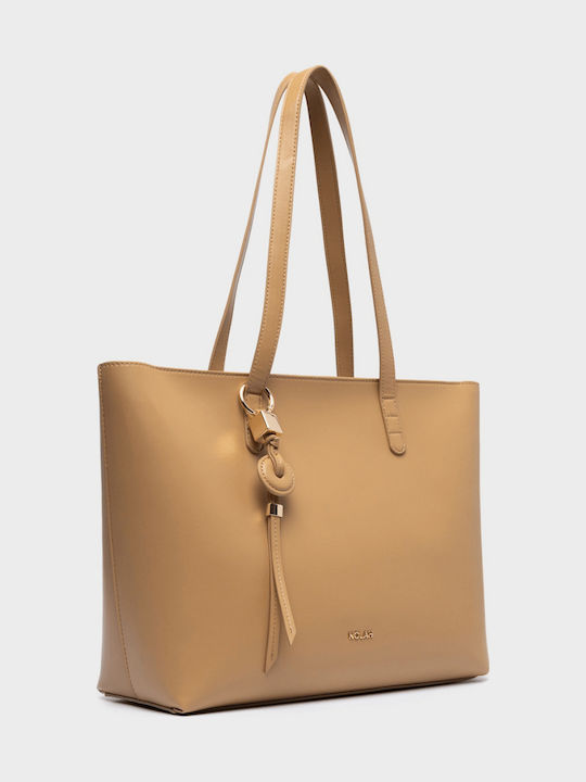 Pierre Γυναικεία Shopper Τσάντα Μπεζ