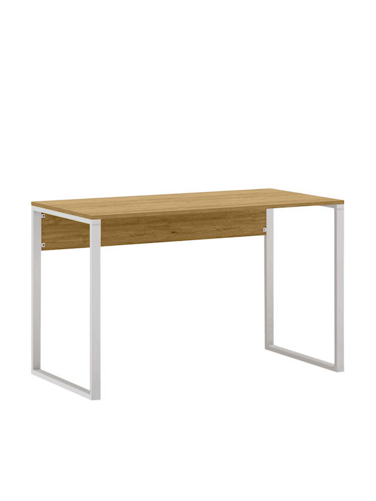 Γραφείο Inna Ξύλινο Sapphire Oak/λευκό με Μεταλλικά Πόδια 100x60x75εκ.