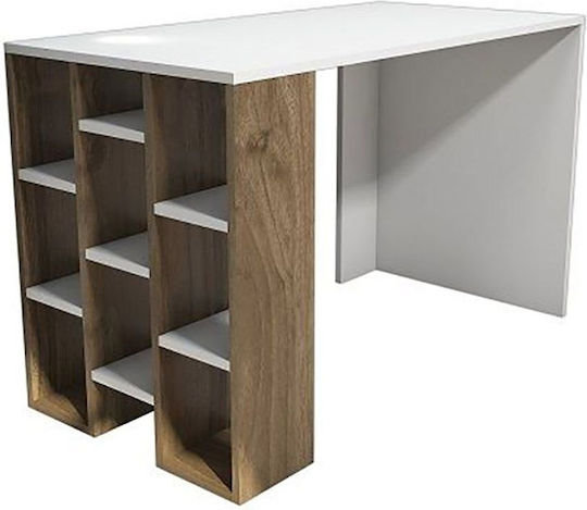 Γραφείο Ricolo 120x60x75εκ. Λευκό / Καρυδί