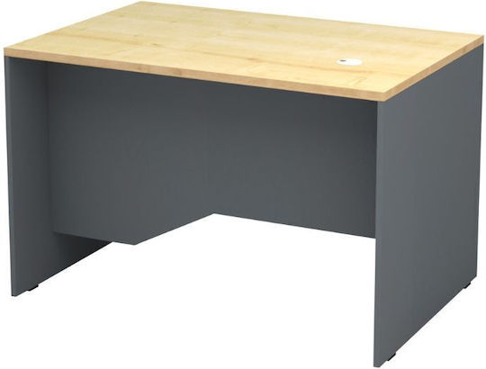 Επαγγελματικό Γραφείο Venturo με Βιβλιοθήκη 120x80x75εκ. Ανθρακί - Φυσικό Οξιάς