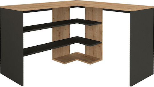 Ъглово Бюро Stylo С Библиотека 120x120x73.8см Сапфир / Антрацит