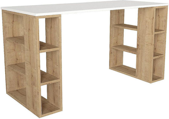 Γραφείο Wimsey με Βιβλιοθήκη 140x60x74εκ. Λευκό / Sapphire