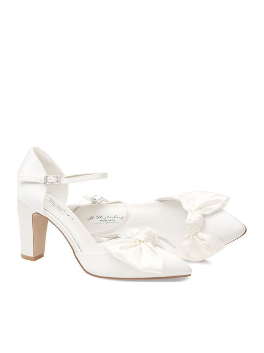 Leder Pumps mit Hohem Absatz Weiße