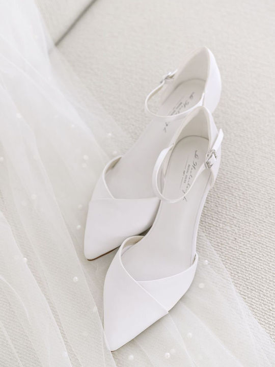 Leder Pumps mit Niedrigem Absatz Weiße
