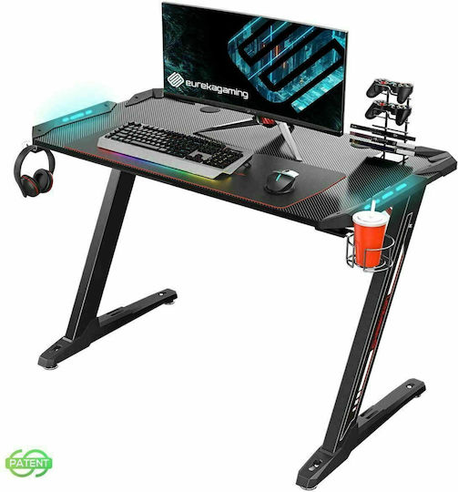 Γραφείο Gaming Z1-S με LED 113x61.5x77.5εκ. Black